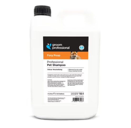 Groom Professional Foxy Poop Shampoo, 4000 ml - formulēts, lai noņemtu kakas un to smaržu, neitralizē smakas 